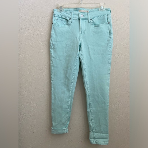levis 711 skinny 27 turquoise blue jeans womens levi strauss - Picture 3 of 16